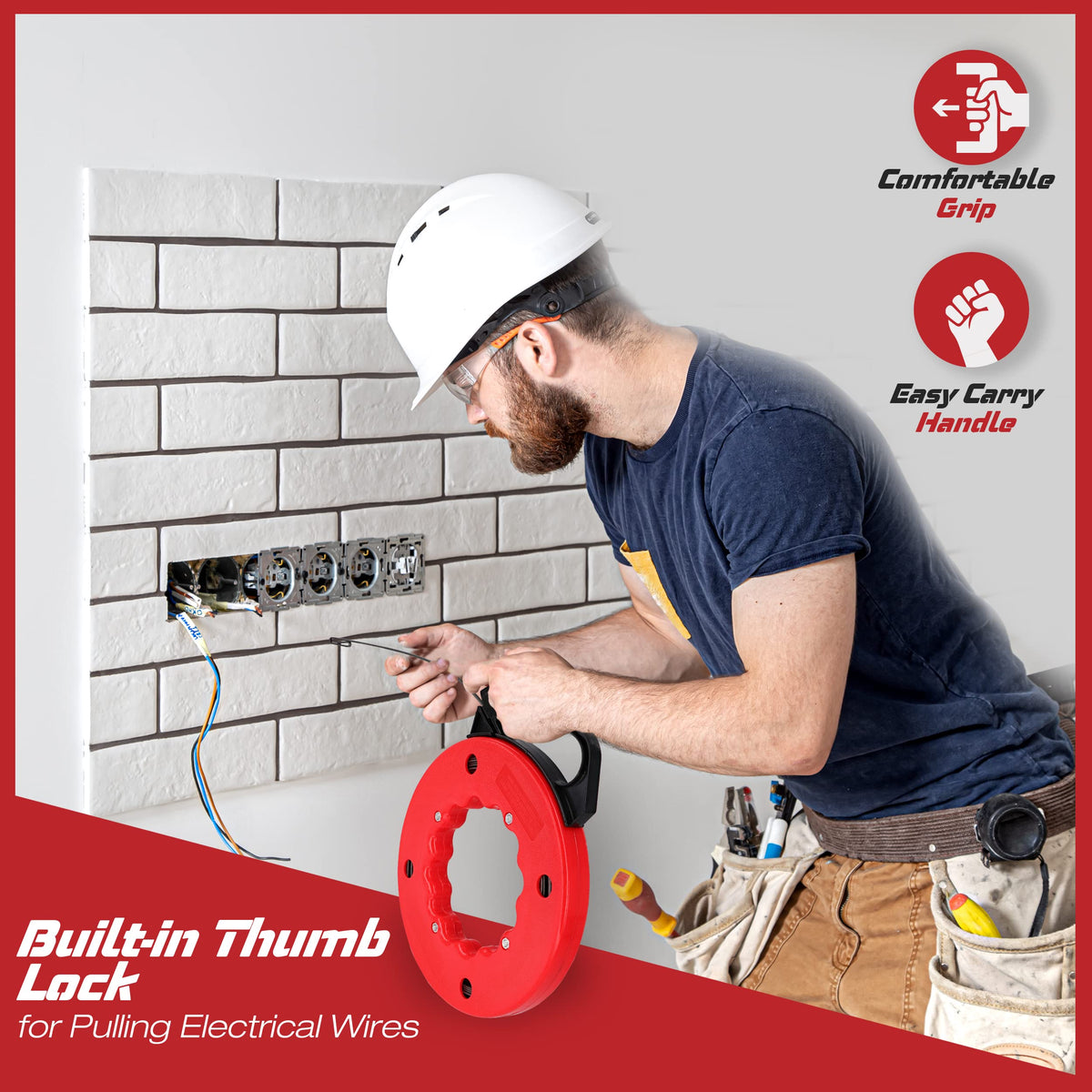 RamPro fish tape for walls and conduits supports smooth installations.