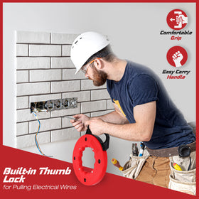 RamPro fish tape for walls and conduits supports smooth installations.