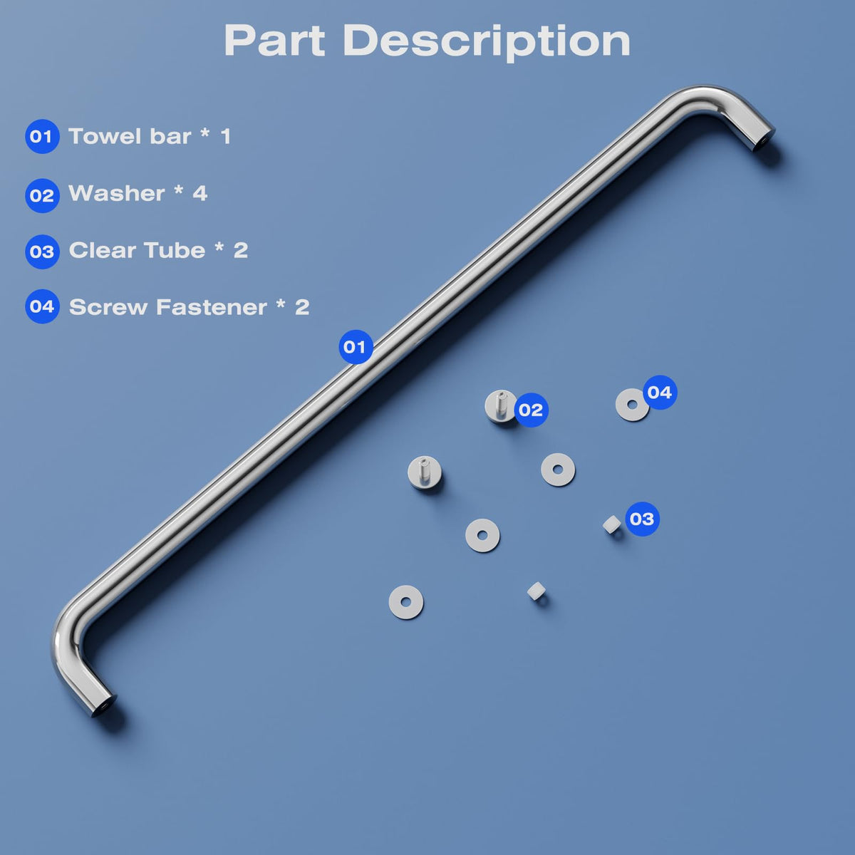 The 24-inch center-to-center spacing ensures compatibility with many glass doors.