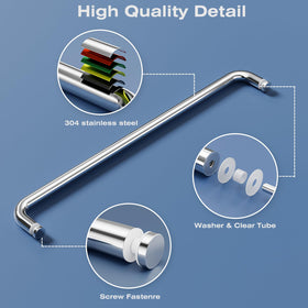 The polished chrome finish on Ranbo's towel bar brightens bathrooms with a mirror-like glow.