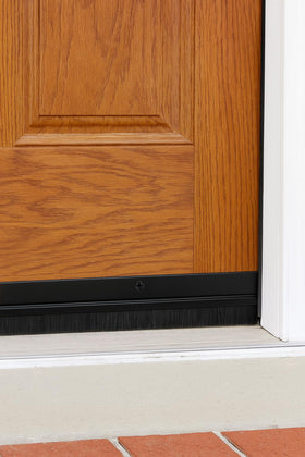 Randall door sweep brush is attached to the holder, no crimping required.