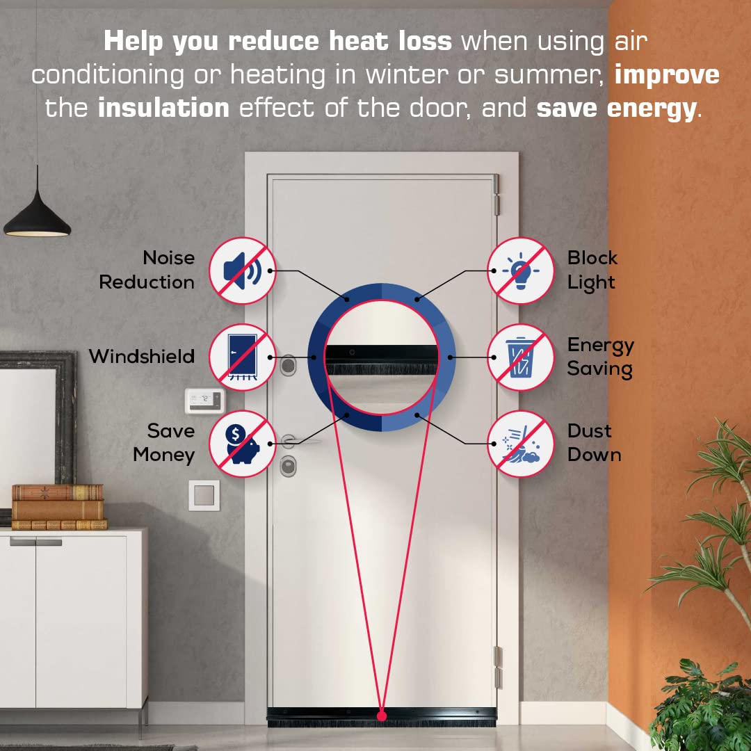 Randall door sweep fills gaps up to 1 inch, reducing drafts and dust.