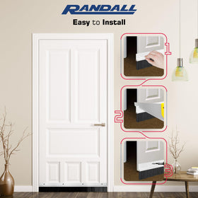 Randall aluminum brush door sweep measures 36 inches for bottom-of-door protection.