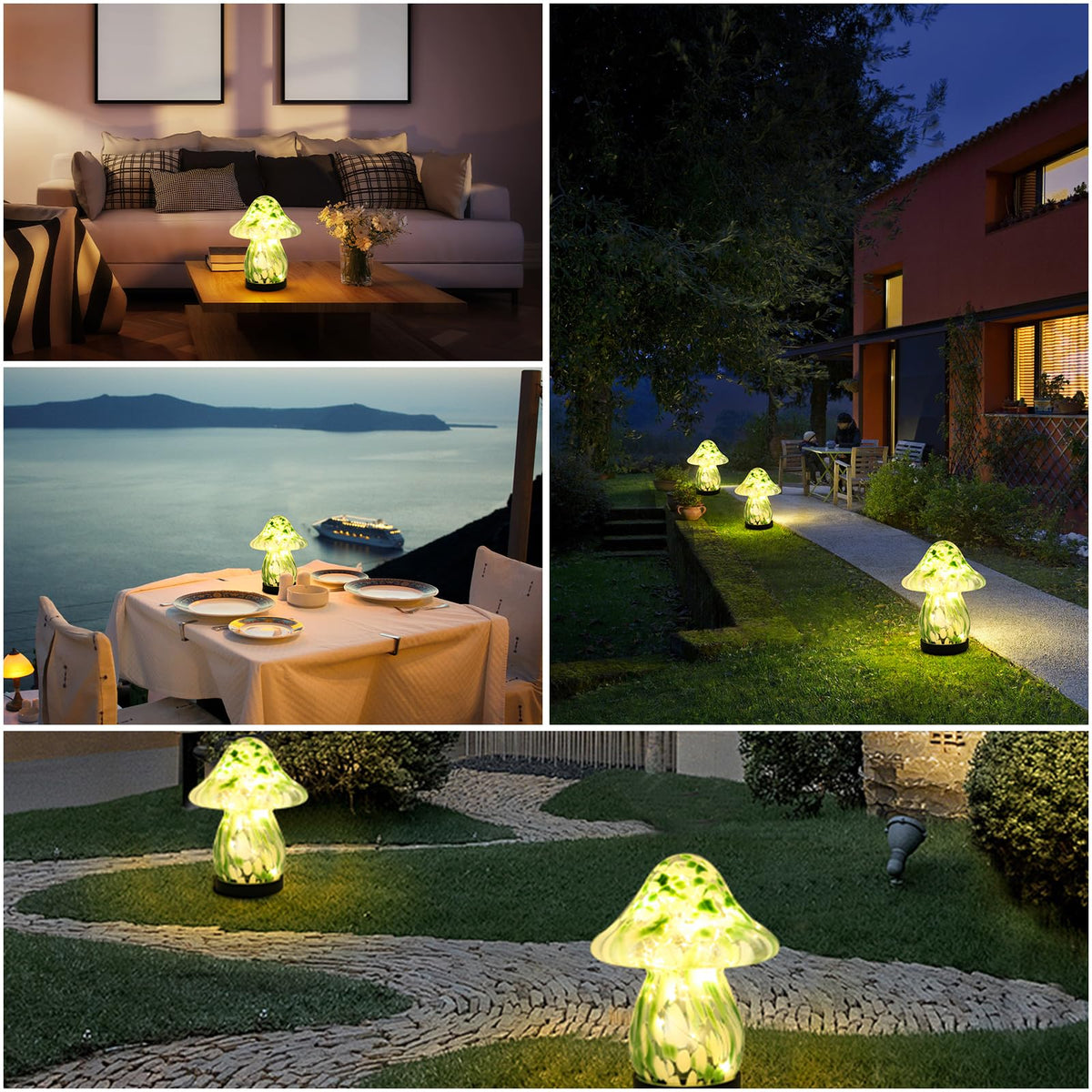 RANSCAH outdoor mushroom lamp enhances porch or patio ambience