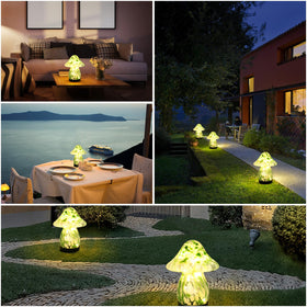 RANSCAH outdoor mushroom lamp enhances porch or patio ambience