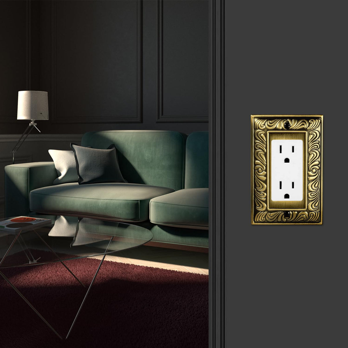 Ranweydi 1-gang decorator plate compatible with dimmers toggles and outlets.