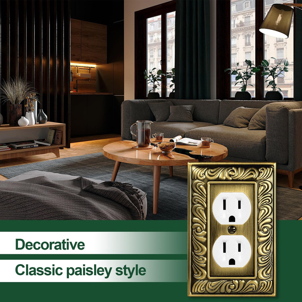 Ranweydi antique brass wall plate fits dimmers and toggles for cohesive decor.