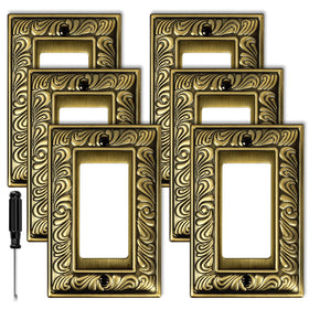 Ranweydi antique brass wall plate with paisley pattern for stylish kitchens and baths.