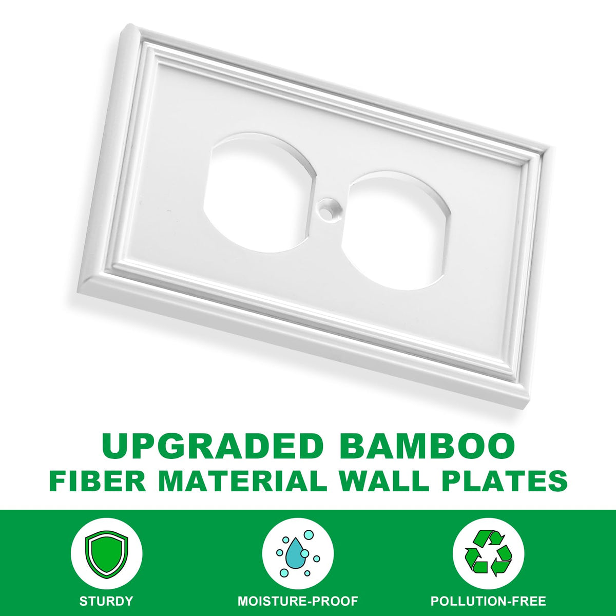 Ranweydi bamboo fiber wall plate with gloss finish for easy wipe-down