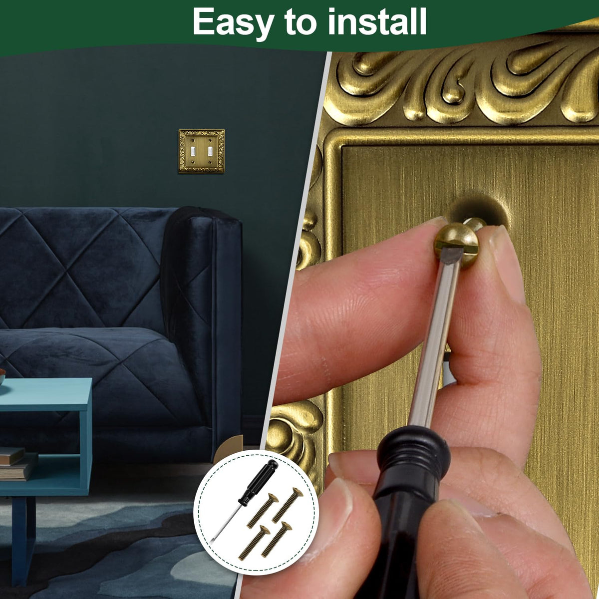 Ranweydi decorative wall plate enhances traditional decor while protecting switches.