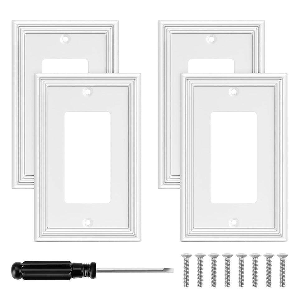 Ranweydi white modern wall plate with smooth gloss finish for easy cleaning.