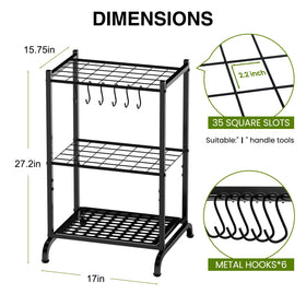 RANXFLOAT yard tool tower rack stores long-handled tools upright in the garage