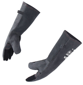 RAPICCA fireplace gloves: outer leather; 16-inch length protects hands during close-fire tasks.