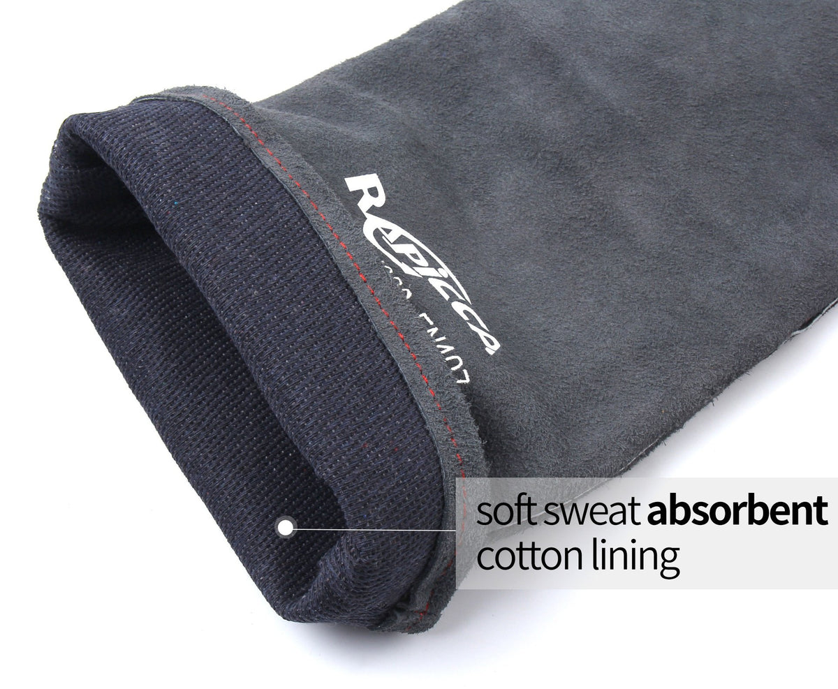 RAPICCA gloves: 16-inch reach ideal for welding, forge, and furnace tasks.