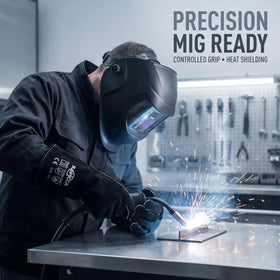 RAPICCA fireproof leather welding gloves for safer hot metal handling.