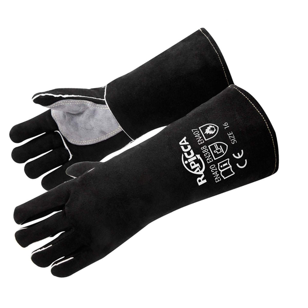 RAPICCA 16in welding gloves provide forearm protection for high-heat projects.