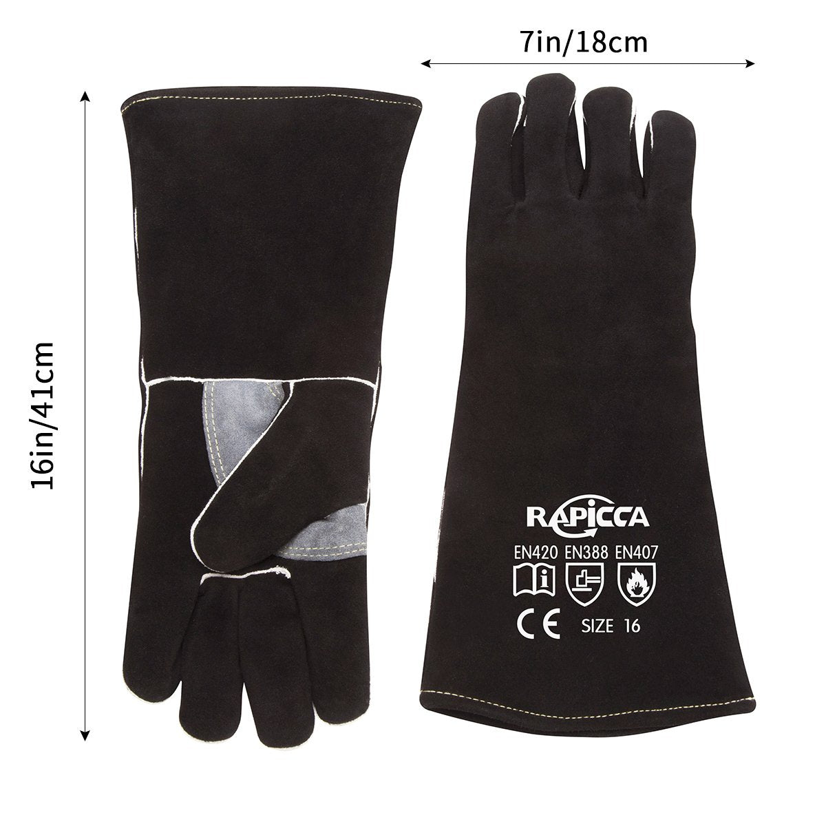 RAPICCA gloves ideal for forge, fire pit, and fireplace use.