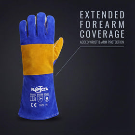 RAPICCA gloves are shown being used at a fire pit for safe handling