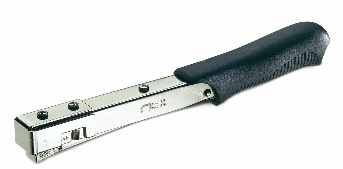 Rapid R19 hammer tacker front view shows chrome finish for controlled fastenings