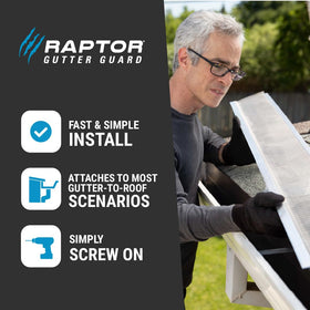Raptor Gutter Guard with VBend trough technology strengthens gutters and improves filtration.