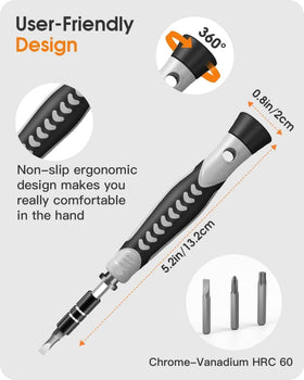 RARTOP screwdriver with 120 bits for versatile device repair tasks.