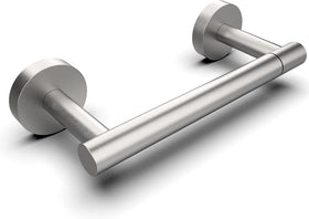 RARXTR brushed nickel toilet paper holder front view for durable bathroom organization.