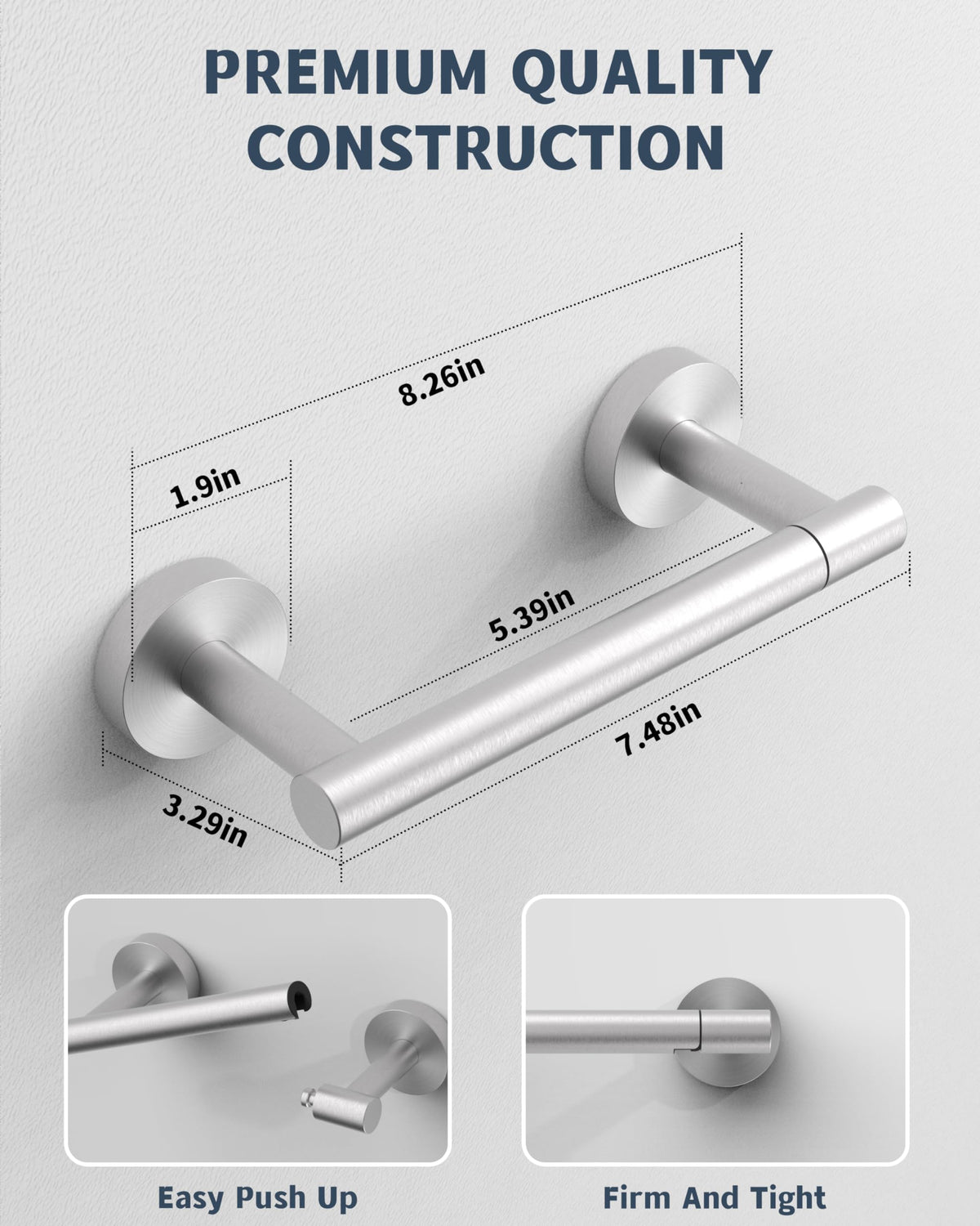 RARXTR brushed nickel RV installation demonstrates secure wall mounting.