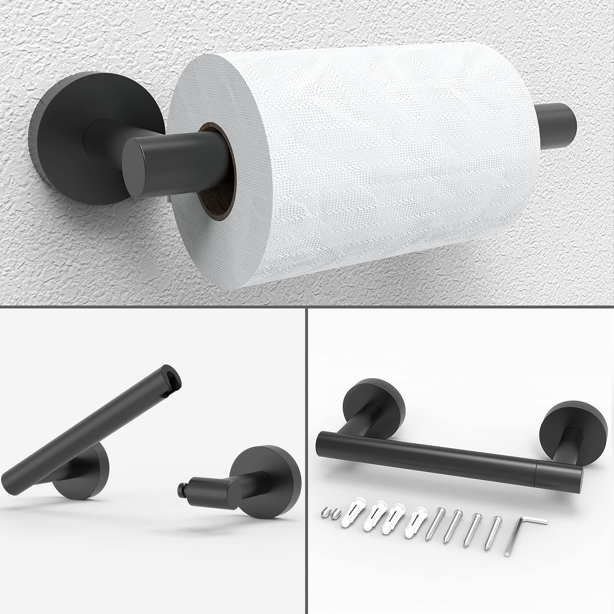 RARXTR double-post pivoting bar simplifies towel and tissue replacement.