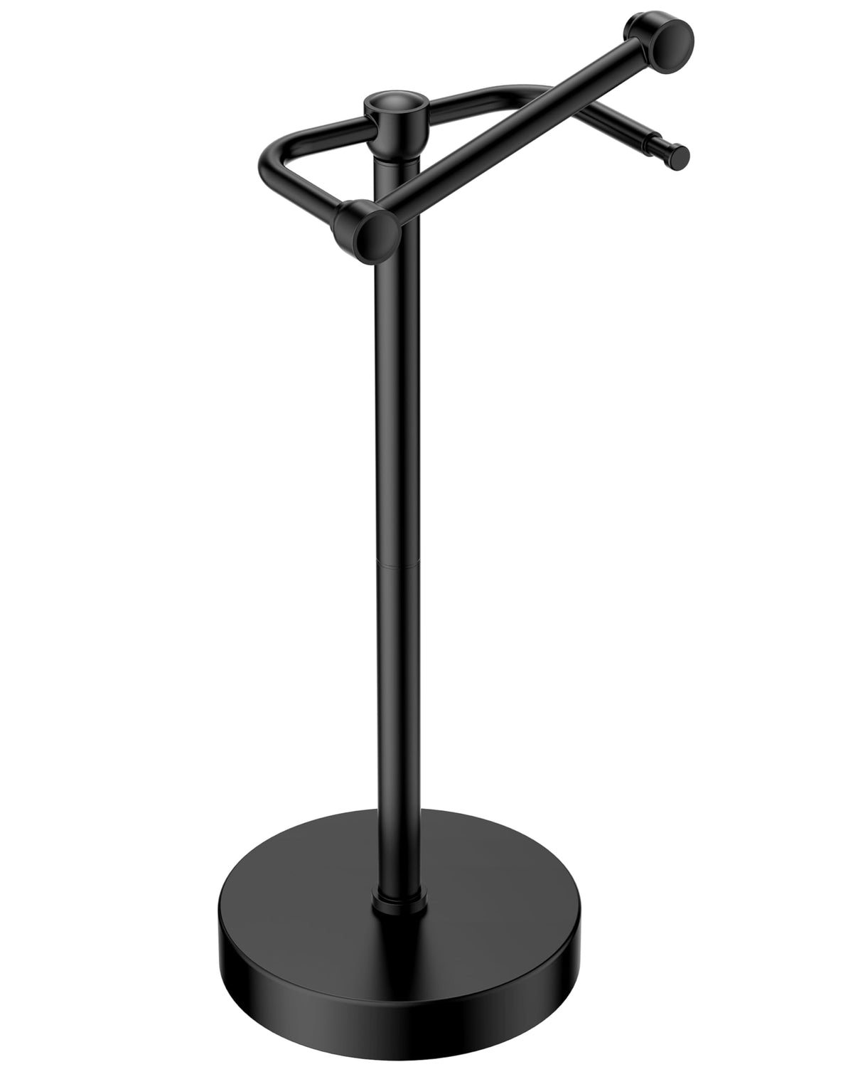RARXTR toilet paper holder stand front view in matte black, sturdy and stylish.