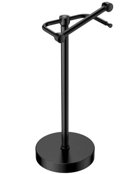 RARXTR toilet paper holder stand front view in matte black, sturdy and stylish.