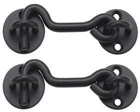 Raswik privacy hook and eye latch on black sliding door for quick privacy control
