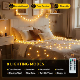 RaThun 33ft main string lights the area with even brightness