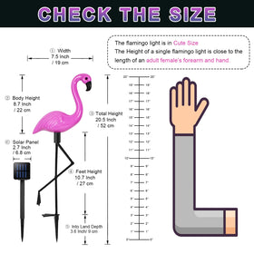 Ratopo flamingo light ground stake keeps garden decor secure at night.