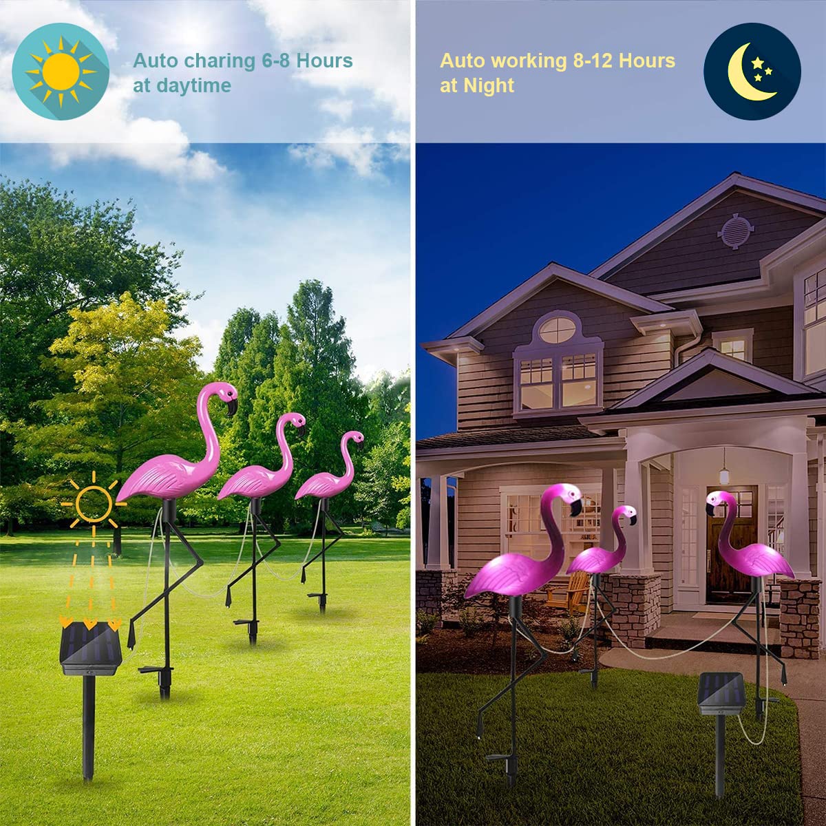 Ratopo flamingo lights perfect for Halloween and Christmas yard decor.