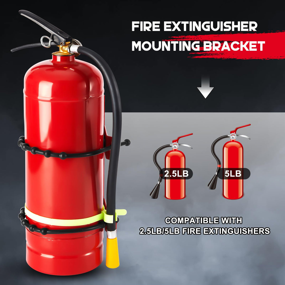 RattanView 2.5–5 lb extinguisher bracket compatible with multiple brands