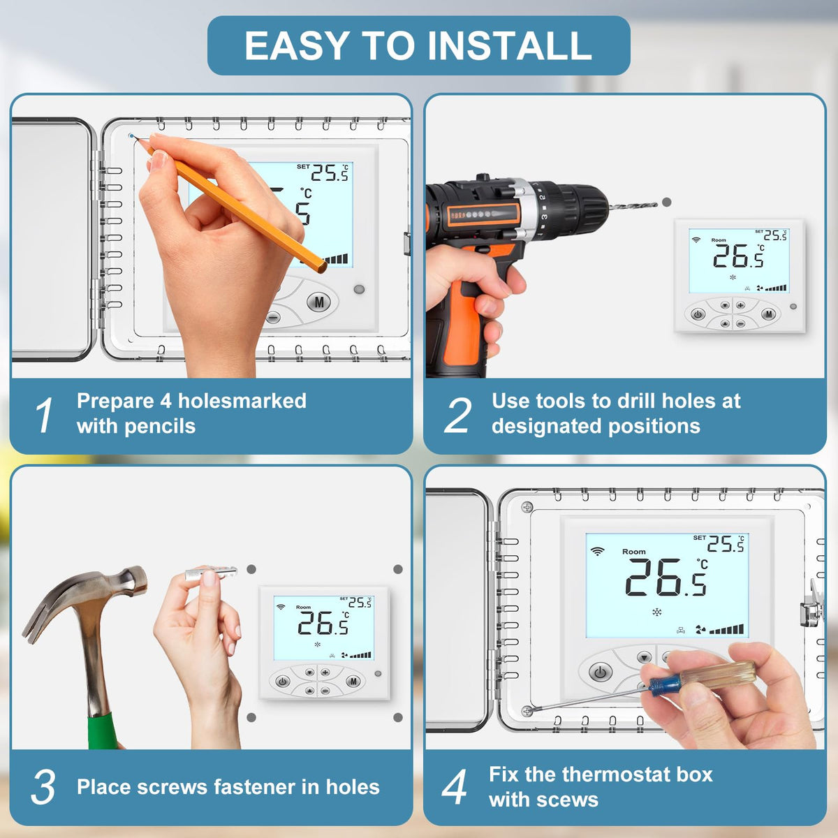 Ravct universal fit for 5x7 inch thermostats prevents unauthorized changes