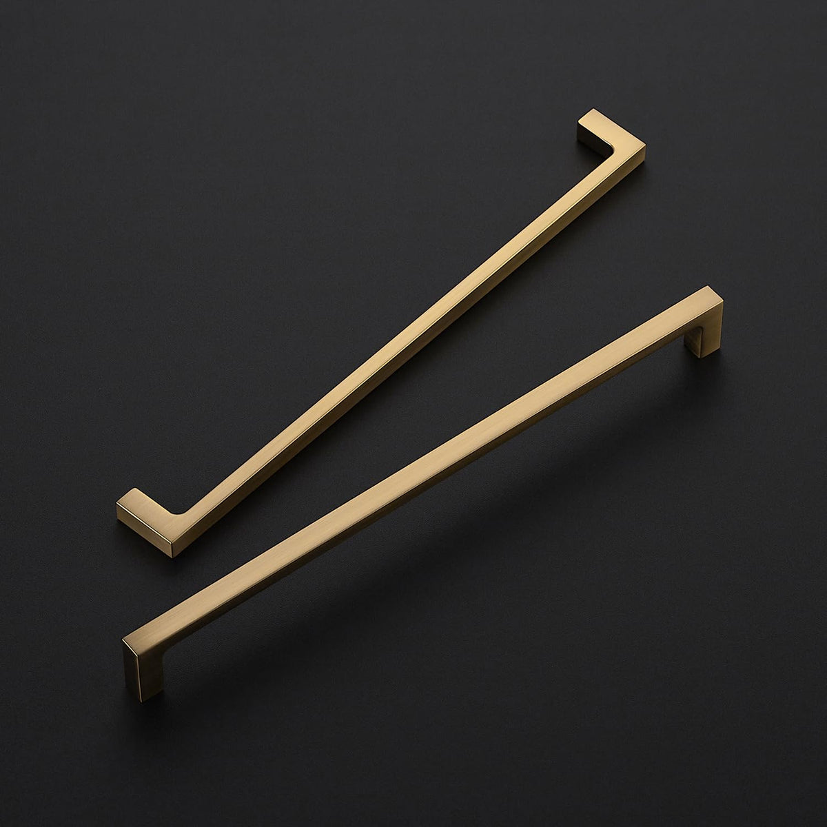 Ravinte pulls, side angle, champagne bronze adds warm decor