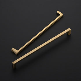 Ravinte pulls, side angle, champagne bronze adds warm decor