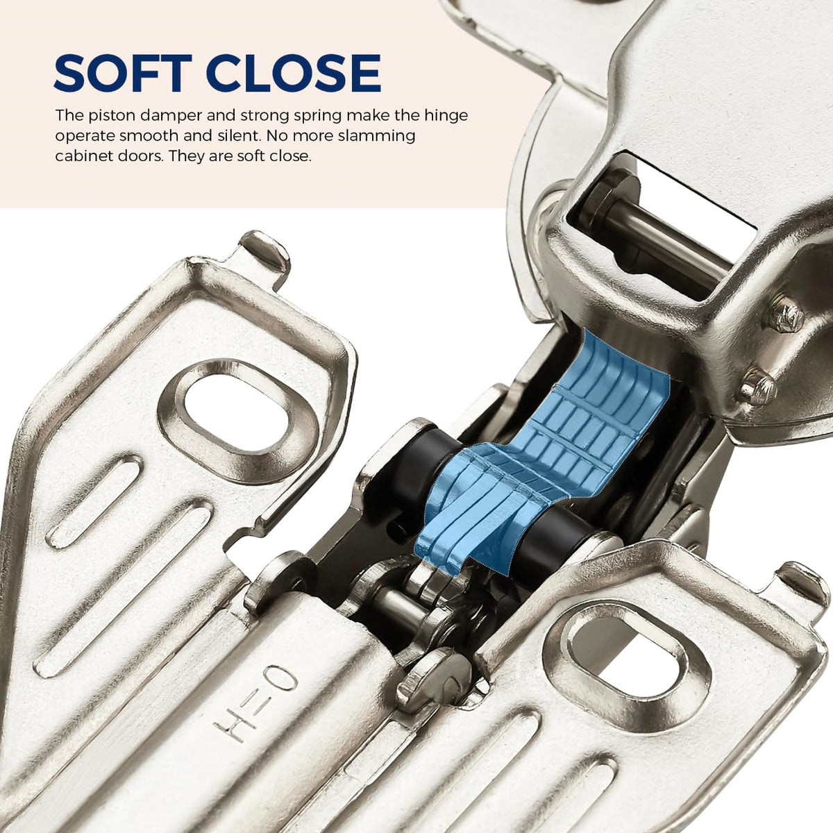 105-degree adjustable hinge installed on a face-frame cabinet