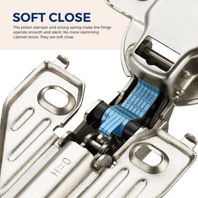 105-degree adjustable hinge installed on a face-frame cabinet