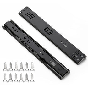 Ravinte 12-inch soft-close drawer slide in black, smooth full-extension operation