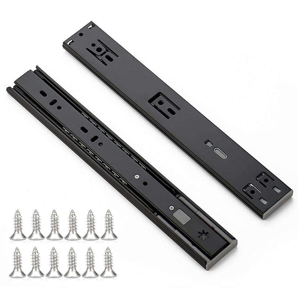 Ravinte 12-inch soft-close drawer slide in black, smooth full-extension operation