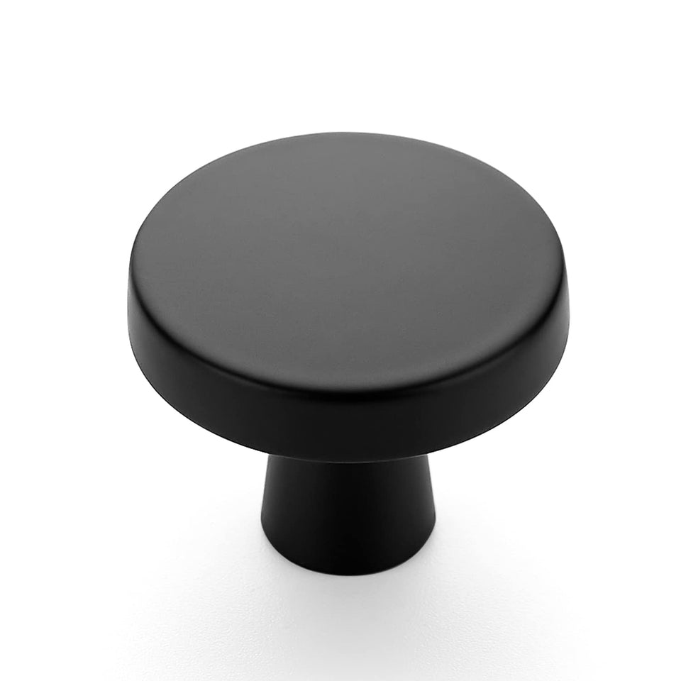 Ravinte 15-pack matte black drawer pulls front view on cabinet for quick upgrade