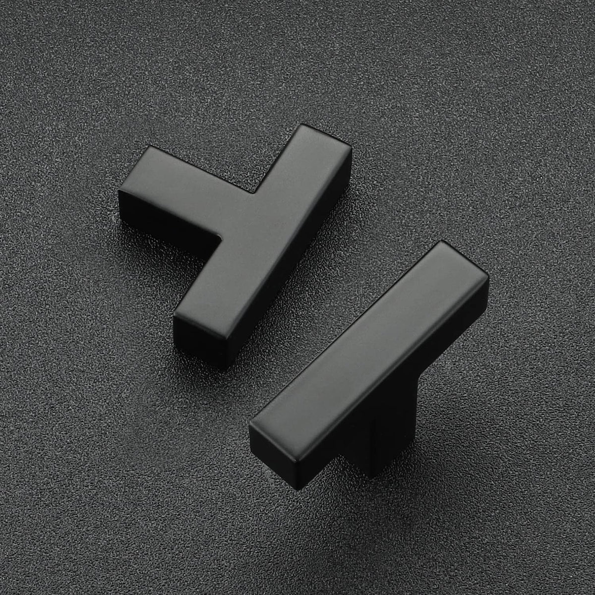 Ravinte 2-inch square cabinet pull in matte black for modern kitchens.
