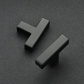 Ravinte 2-inch square cabinet pull in matte black for modern kitchens.