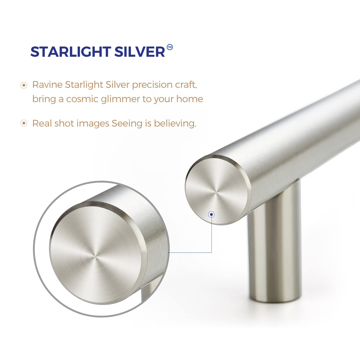 Ravinte 20-pack brushed nickel pulls stacked for bulk cabinet update