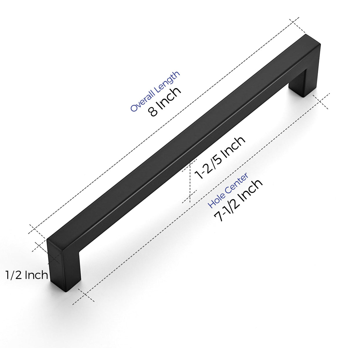 Ravinte matte black handle close-up shows clean edges and subtle sheen