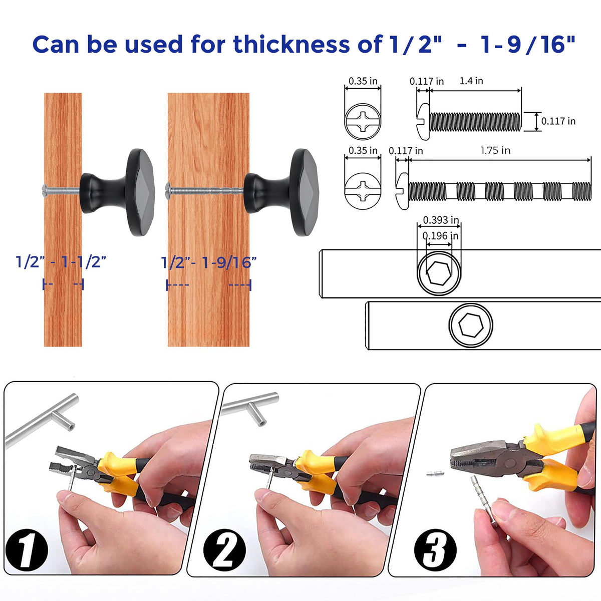 Ravinte 25 included 1inch screws for versatile installation.