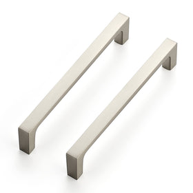 Ravinte 25-pack solid 5-inch square handle close-up shows brushed nickel durability.