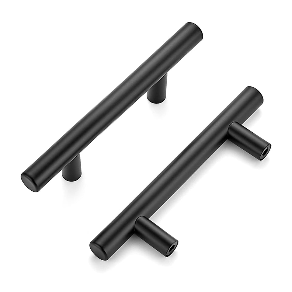 Ravinte 5 inch matte black cabinet pulls front view for modern kitchen upgrade